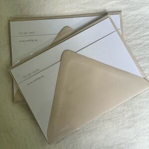 TO MY MOM and TO MY DAD On My Wedding Day Foil Pressed Cards 100% Cotton